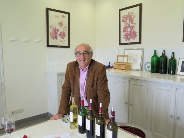 Charles Chevallier, Director of the Baron de Rothschild estate, welcomes Frank Ward at Château Lafite.