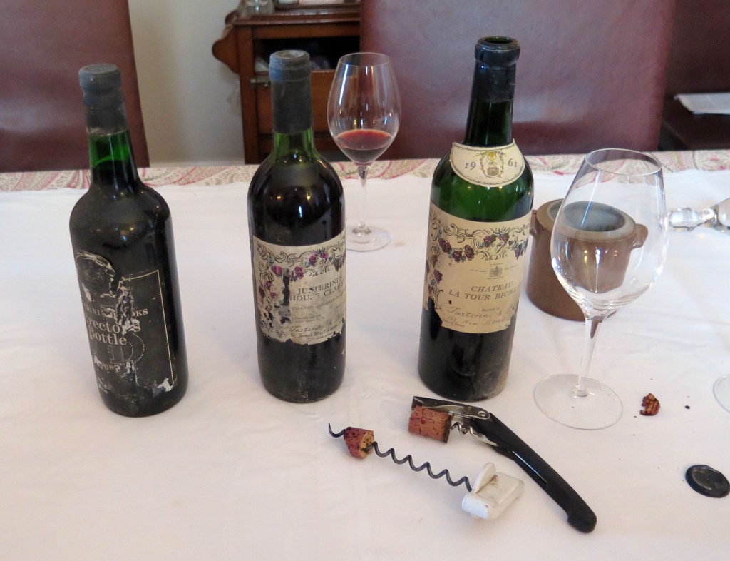 Two corkscrews are better than one. I extracted the top half of the crumbly 50-year-old cork with a conventional model but had to use the very long spiral to get at the rest...